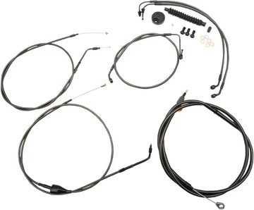 Harley Davidson Flhr [LA CHOPPERS] – Standard Midnight geflochtenes Lenker-/Bremsleitungs-Kit
