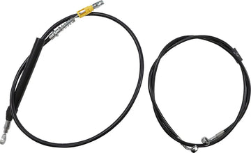 harley-davidson street bob [LA CHOPPERS] – Komplettes schwarzes Vinyl-geflochtenes Lenkerzug-/Bremsleitungs-Kit