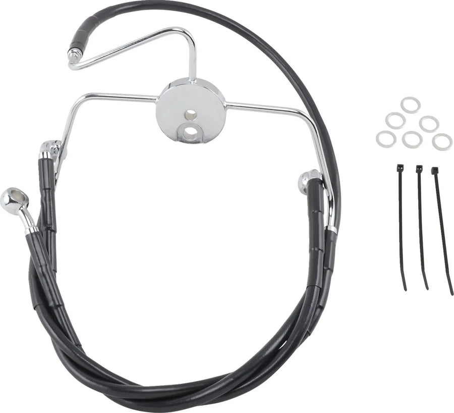 harley davidson flhri [DRAG SPECIALTIES] - Extended Black Vinyl Brake Line Kit