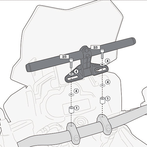 Ducati Multistrada 1260 [GIVI] - Montagekit für Smart Bar oder Smart Mount