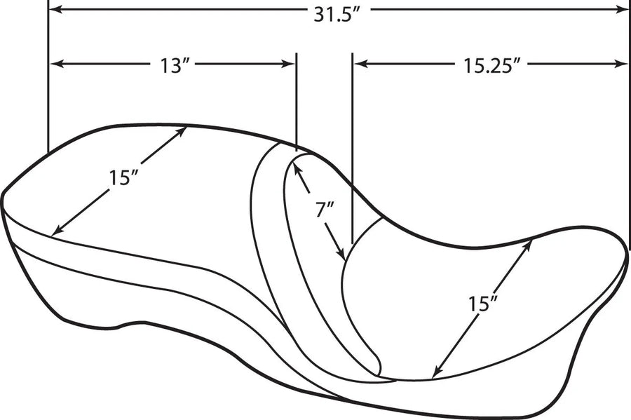 harley davidson touring [DRAG SPECIALTIES] – 2-Up Ledersitz, Rückenlehnen-kompatibel, Touring