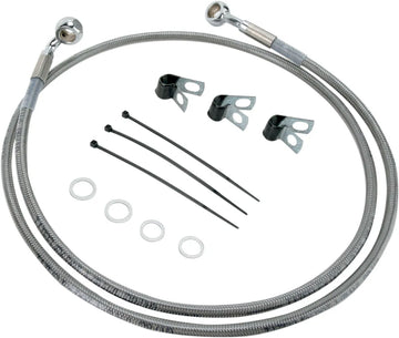 harley davidson flst [DRAG SPECIALTIES] – Edelstahl-Bremsleitungs-Kit in verlängerter Ausführung