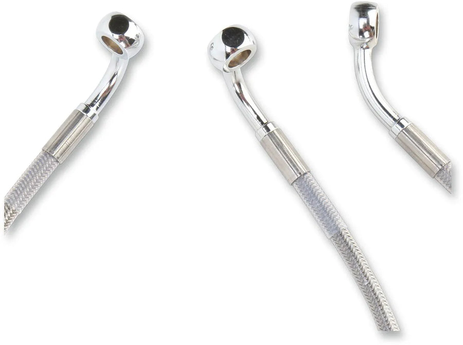 harley davidson flhtc [DRAG SPECIALTIES] - Kit de durites de frein rallongées en acier inoxydable