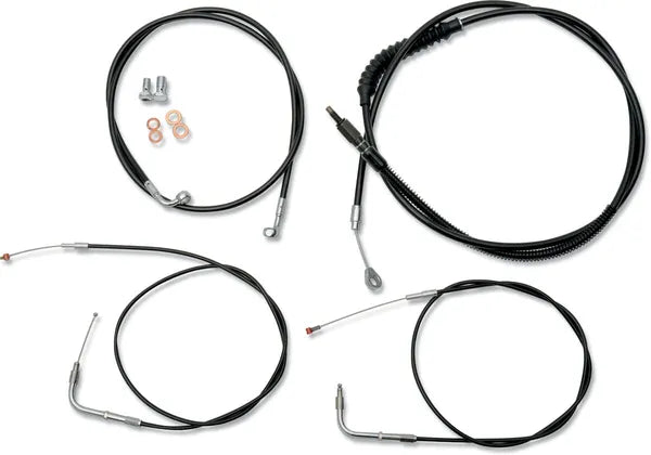 Harley Davidson Fxst [LA CHOPPERS] – Standard Schwarz Vinyl Lenkerzug/Bremsleitung Kit