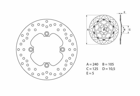 Honda Cb 900 [BREMBO] - Serie Oro rund starr Bremsscheibe