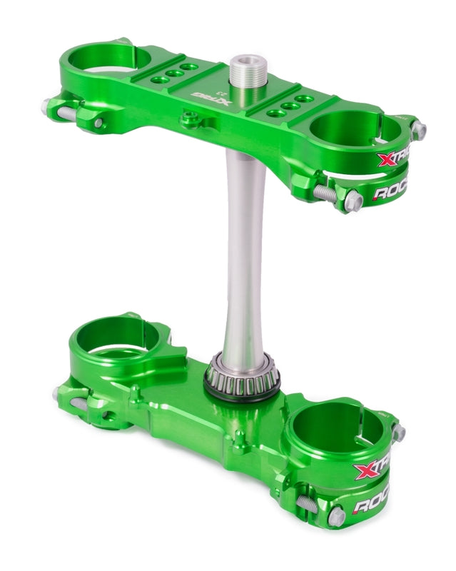 Kawasaki Kx 250 [XTRIG] - ROCS Tech Gabelbrücke Dreifachklemmung Grün 23mm Offset