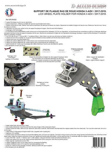 Honda X-Adv [ACCESS DESIGN] - nummerpladeholder i hjulhøjde sort Honda X-ADV