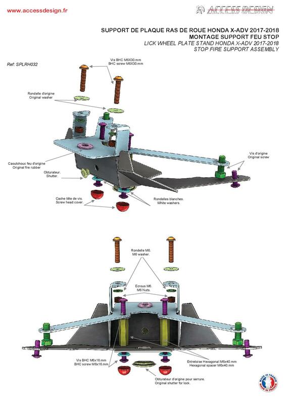 Honda X-Adv [ACCESS DESIGN] - nummerpladeholder i hjulhøjde sort Honda X-ADV