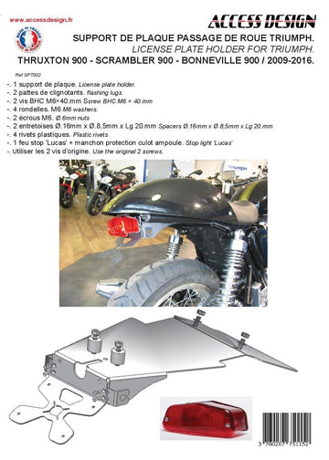 Triumph Scrambler 865 [2009] - rendszámtábla tartó kerékív fekete Triumph Bonneville 900