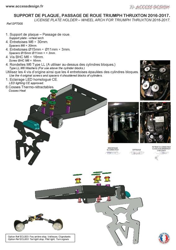 Triumph Thruxton 1200 [ACCESS DESIGN] - Kennzeichenhalter Radlauf schwarz Triumph Thruxton 1200