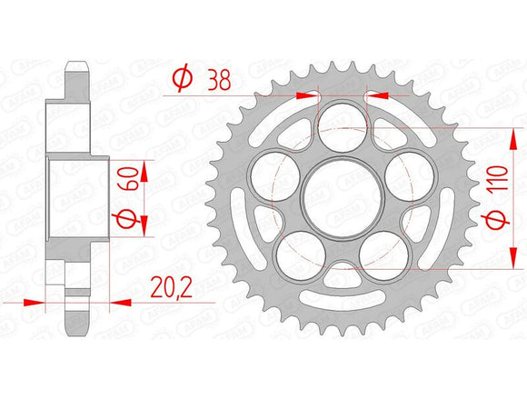Ducati Multistrada 1000 [AFAM] - Kettenrad Stahl Standard - 525