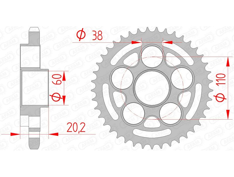 Hypermotard 796 [AFAM] - Kettenrad Stahl Standard - 525