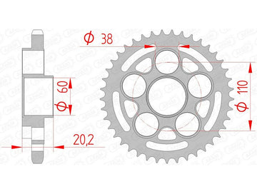 Hypermotard 796 [AFAM] - Kettenrad Stahl Standard - 525