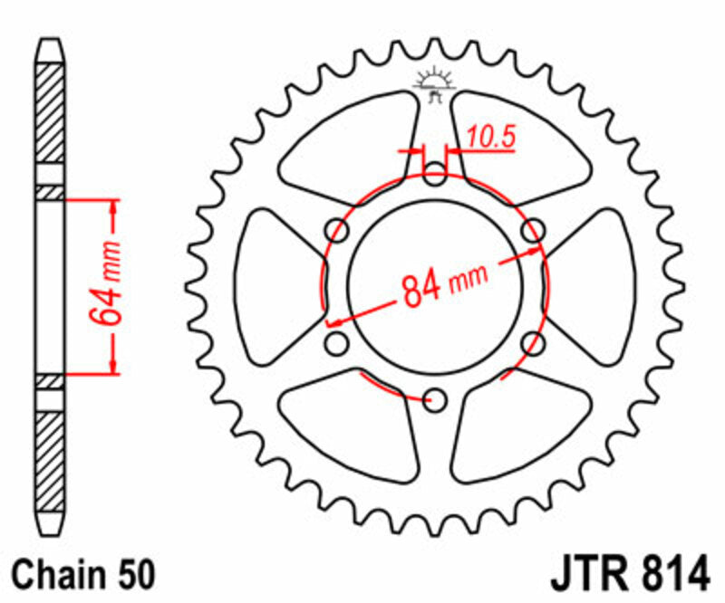 Suzuki GT 550 [JT SPROKETS] – standardne terasest tagumine ketiratas