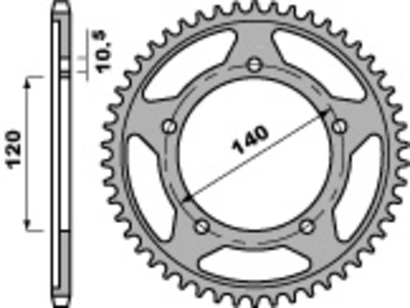 Triumph Bonneville 800 T100 [PBR] - Rueda de cadena estándar
