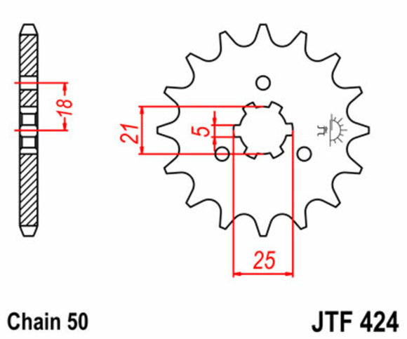Suzuki GT 550 [JT Sprockets] - Pinhão de aço padrão na frente