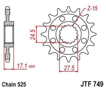 Ducati diamvel v4 diav4 [jt sprockets] - standaard stahlritzel - 0