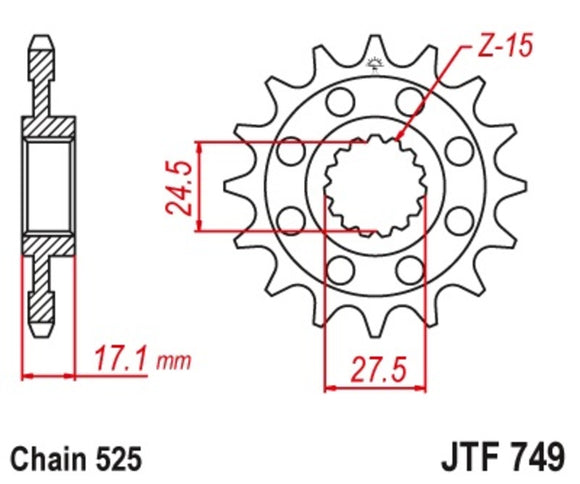 Ducati diamvel v4 diav4 [jt sprockets] - standaard stahlritzel