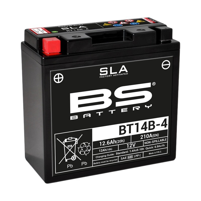 Yamaha Fzs 1000 Fazer [BS BATTERY] - SLA Maintenance Free Battery Factory Activated - BT14B-4
