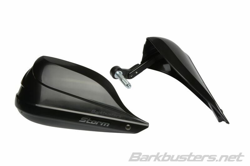 Suzuki GSX 800 S [BARKBUSTERS] - Ensemble de protège-mains Storm à fixation par pince à point unique - Extrémité du guidon noir