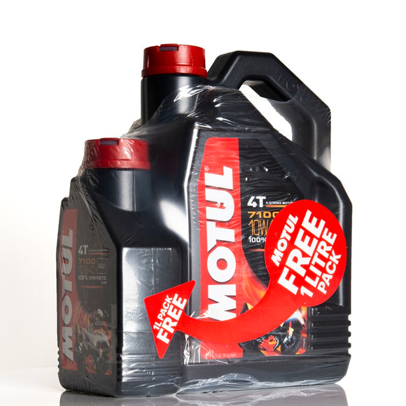 Aceite de motor de motocicleta sintética 10W40 4T 5L - Motul 7100