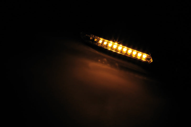 Kawasaki Z 400 [SHIN YO] - Run LED Sequenz-Blinker Gehäuse Schwarz / Linse Rauchgrau (Paar), Vorn & Hinten