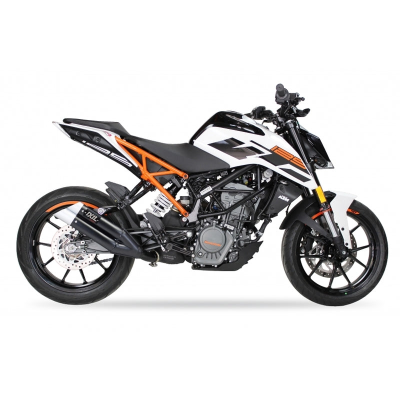 Ktm Duke 390 [IXIL] - Hyperlow Endtopf Edelstahl schwarz / Endkappe Aluminium - XM3357XB