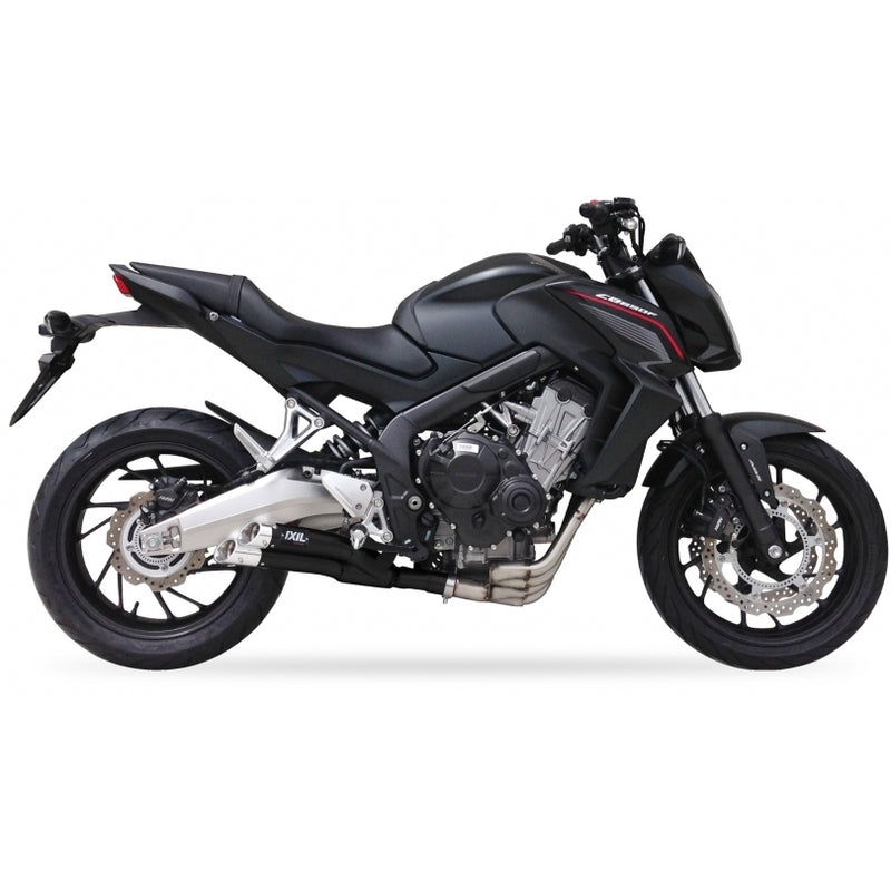 Honda Cb 650 R Neo Sports Cafe [IXIL] - Hyperlow täydellinen järjestelmä ruostumaton teräs musta / kiillotettu alumiini - XH6356XB