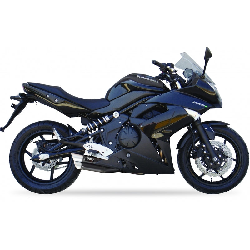 Kawasaki Kle 650 [IXIL] - Hyperlow Endtopf Edelstahl schwarz / Endkappe Aluminium - XK7351XB