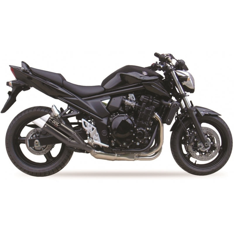 Suzuki Gsf 650 Bandit Abs [IXIL] - Hyperlow lyddæmper i rustfrit stål sort / endestykke aluminium - XS8357XB