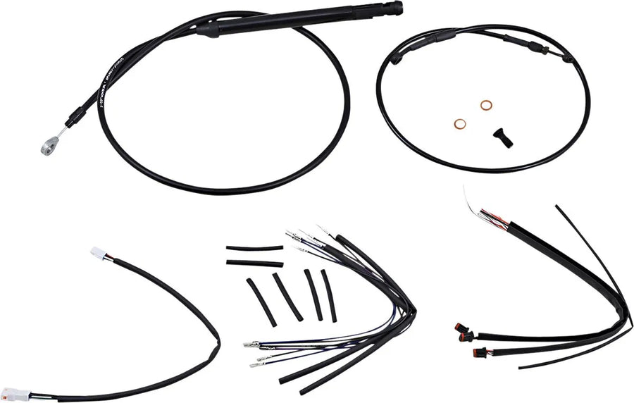 harley davidson flfb [BURLY BRAND] - Kit de cables de manillar y latiguillos de freno para manillares Burly Ape