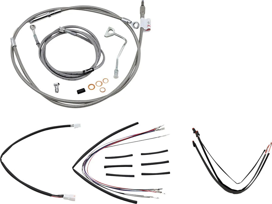 Harley Davidson flhrxs [BURLY BRAND] - Kit completo de cabo de guiador/linha de freio em aço inoxidável