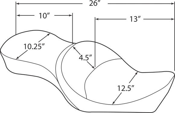 harley-davidson sportster s [DRAG SPECIALTIES] – Flat vinyl double-trough seat