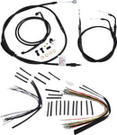 harley davidson flst [BURLY BRAND] – Komplettes Schwarzes Vinyl-Lenkerzug-/Leitungskit für Ape Hanger-1