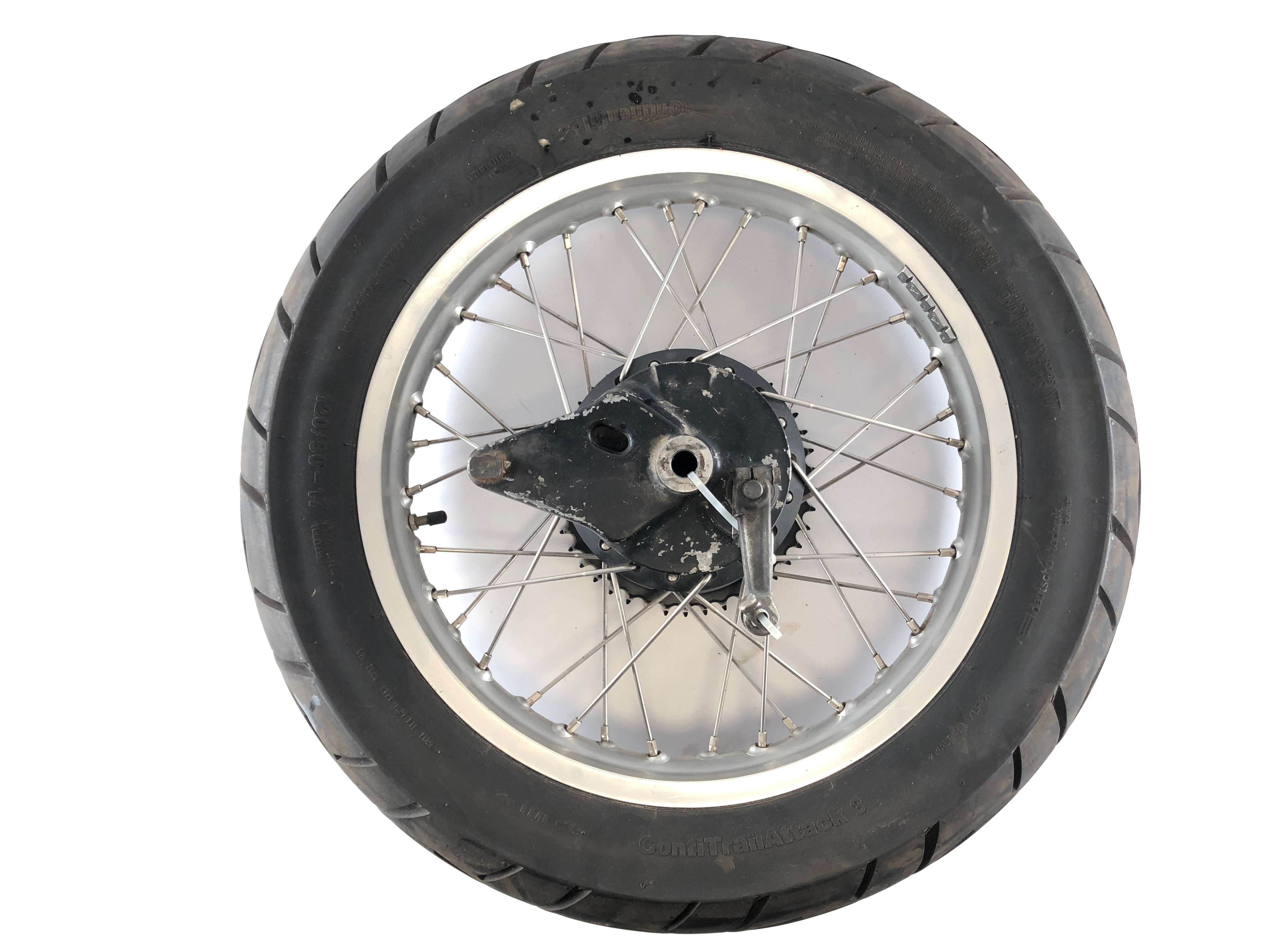 Kawasaki KLR 250 KL250D [1988] - Rear wheel rim with rear sprocket and brake drum