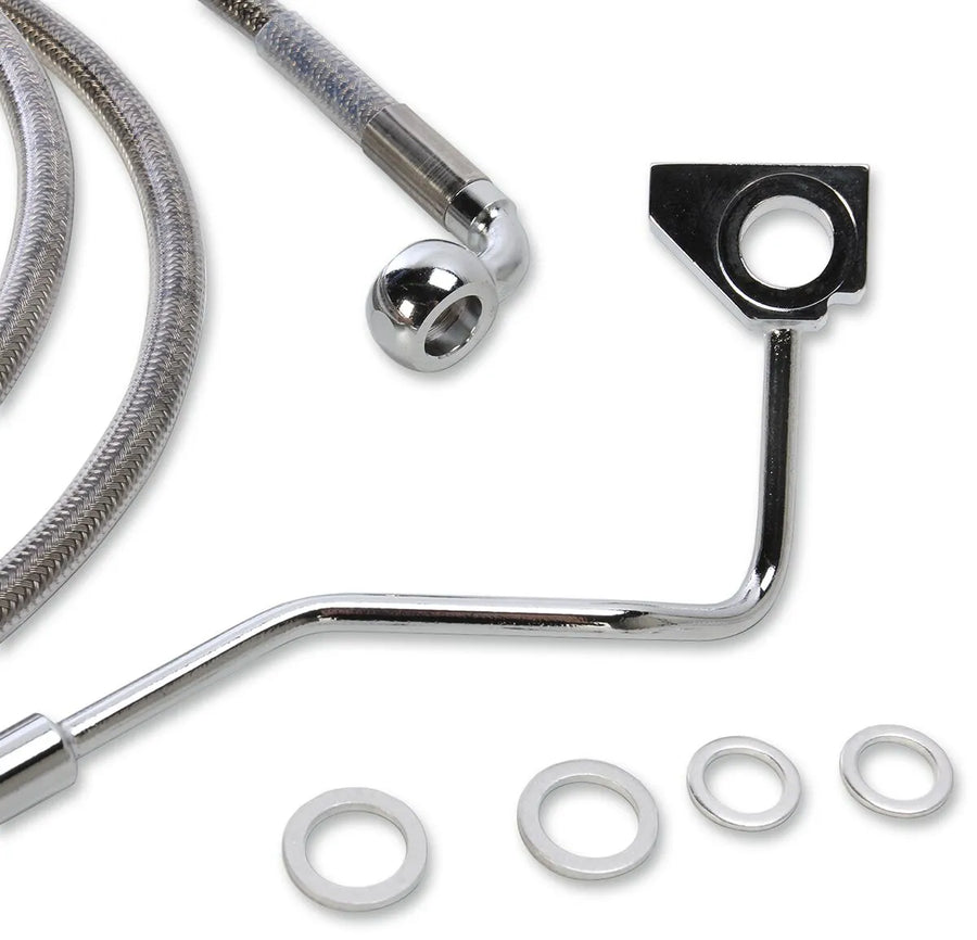 harley davidson fltr [DRAG SPECIALTIES] - Kit de conduites de frein rallongées en acier inoxydable