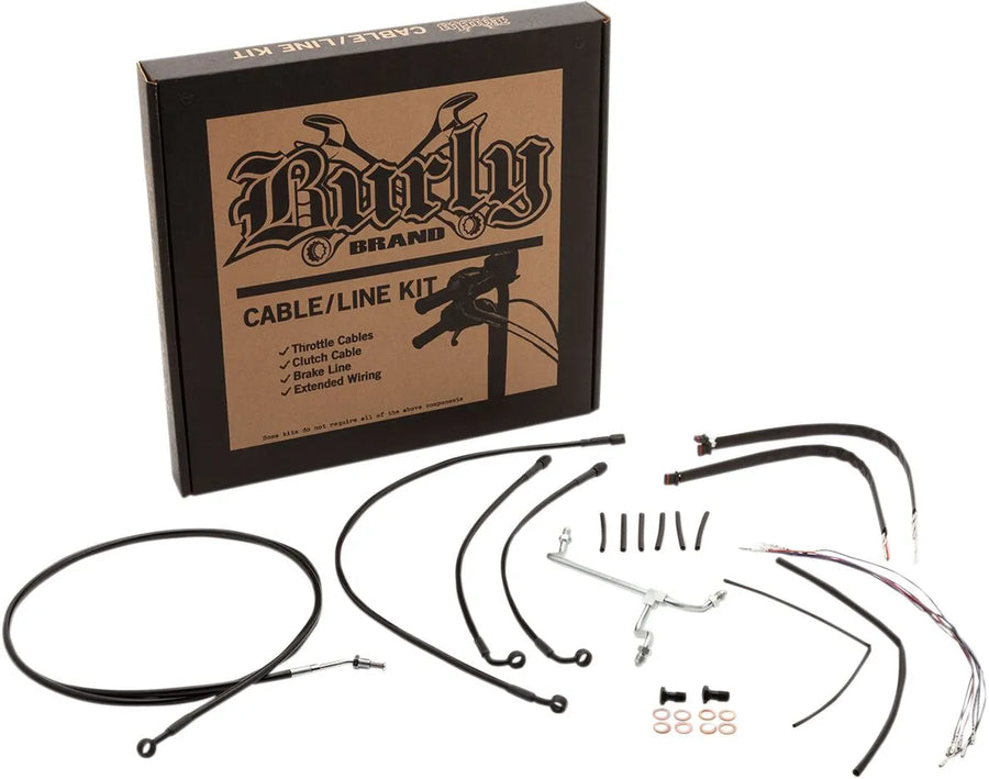 Harley Davidson flhrxs [BURLY BRAND] - Kit completo de cabo de guiador/linha de freio em aço inoxidável