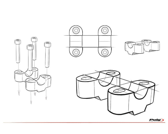 BMW S 1000 XR [2025] — Накладки на руль — Черный