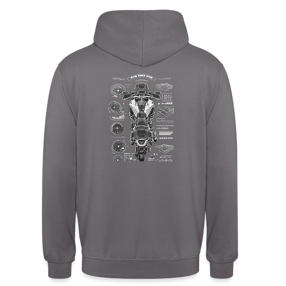 Suzuki dl 800 [Hoodie] - Top-Down Tech - Print op de achterkant
