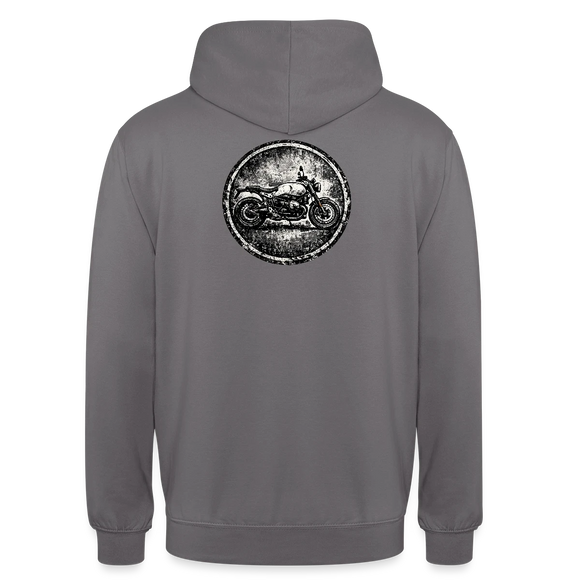 Bmw r ninet pure [Sudadera con capucha] - Insignia Grunge - Impresión trasera