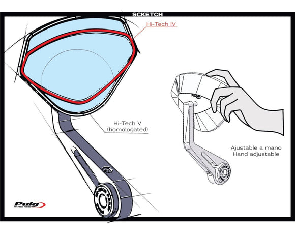 KTM 890 DUKE R [2025] – ハイテク V バックミラー – ブラック
