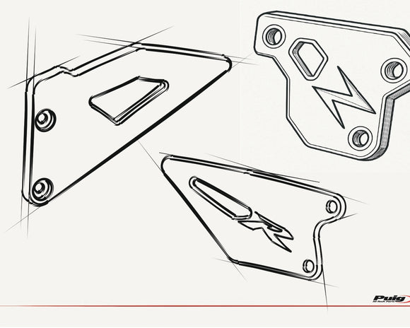 KAWASAKI ZX-6R NINJA [2025] – Placas de calcanhar – Preto