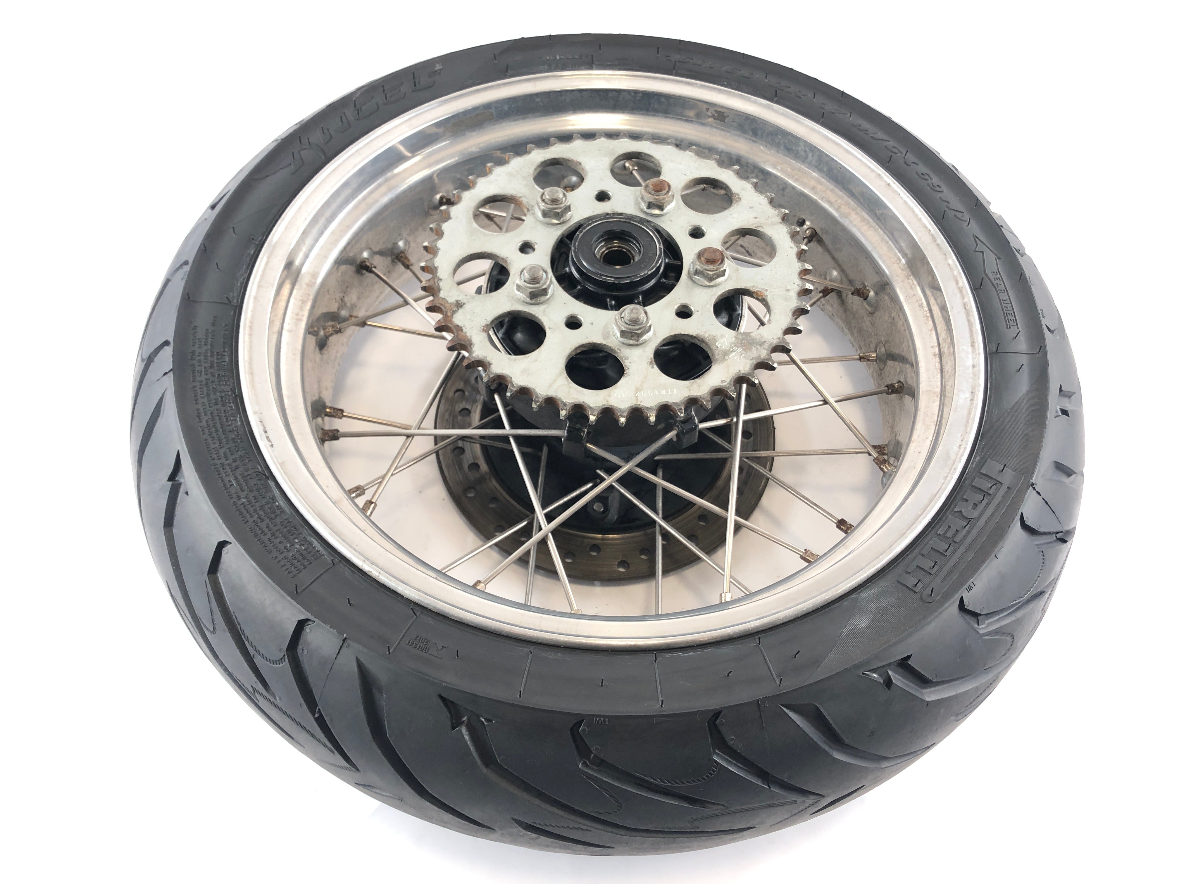 Honda XRV Africa Twin 750 RD07 - Wheel set Morad 3.50 x 17" front wheel and Morad 5.00 x 17" rear wheel with slight curb damage - 0