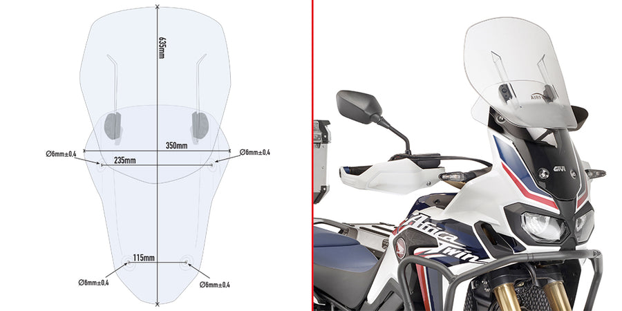 HONDA CRF 1000 L AFRICA TW [2018-2019] - Windschutzscheibe für Motorrad