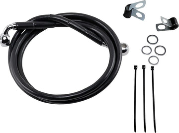 harley davidson fxsts [DRAG SPECIALTIES] – Verlängertes Bremsleitungs-Kit aus schwarzem Vinyl