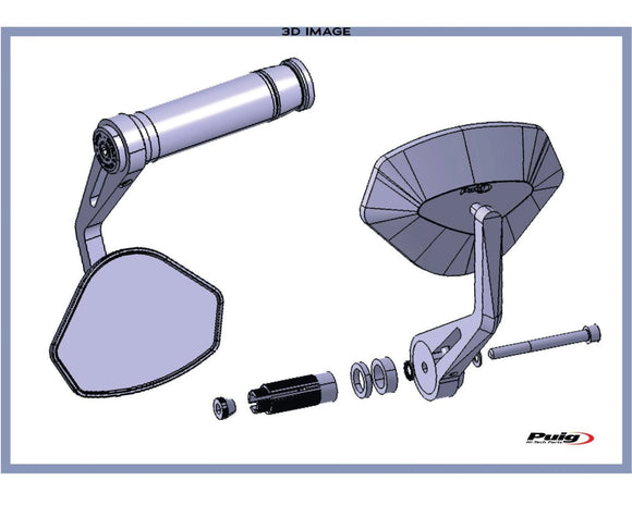 KTM 890 DUKE R [2025] – ハイテク V バックミラー – ブラック