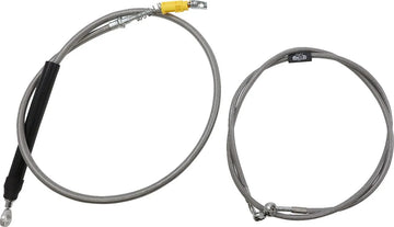 harley davidson flfb [LA CHOPPERS] - Complete RVS stuurkabel/remleidingset met omvlechting
