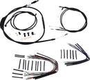 harley davidson fxst [BURLY BRAND] – Komplettes schwarzes Vinyl-Lenkerzug-/Leitungskit für Ape Hangers-1