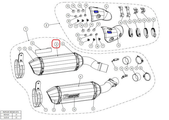 KAWASAKI Z 1000 [2014-2020] - Uitlaatdemper