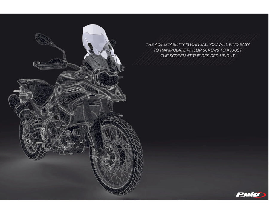 BMW F 750 GS [2024] – Justerbar skærm – Gennemsigtig